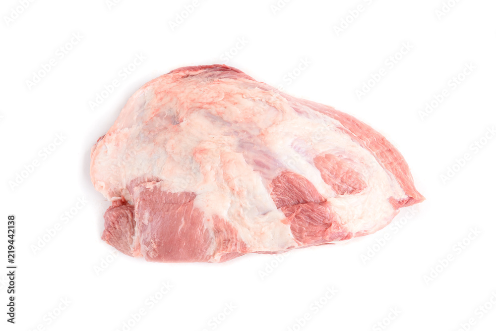Raw pork meat (ham) isolated on white background. Raw pork meat (ham) isolated on white background.