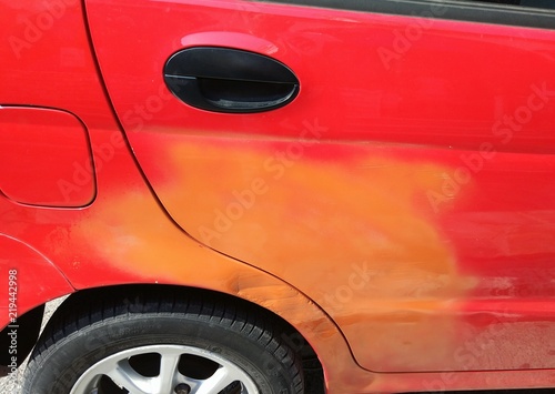 A car with wrong color paintjob repair