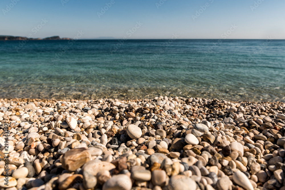 Pebble stones on a beach by the Mediterranesan sea Pebble stones on a beach by the Mediterranesan sea
