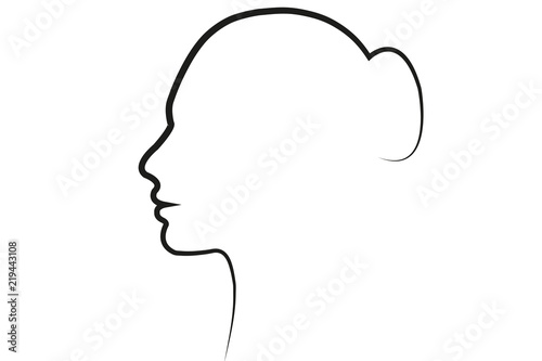 Silueta del perfil de una mujer.