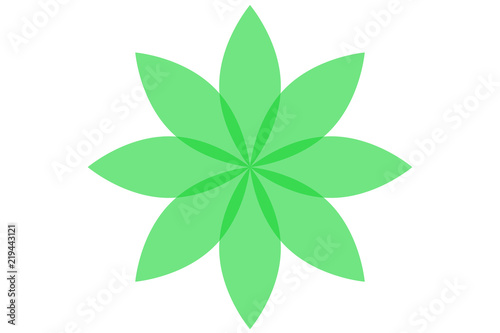 Flor de color verde simple.