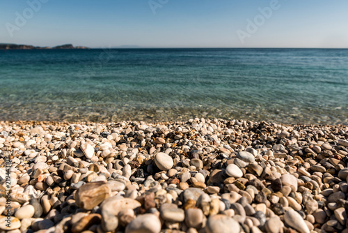 Pebble stones on a beach by the Mediterranesan sea