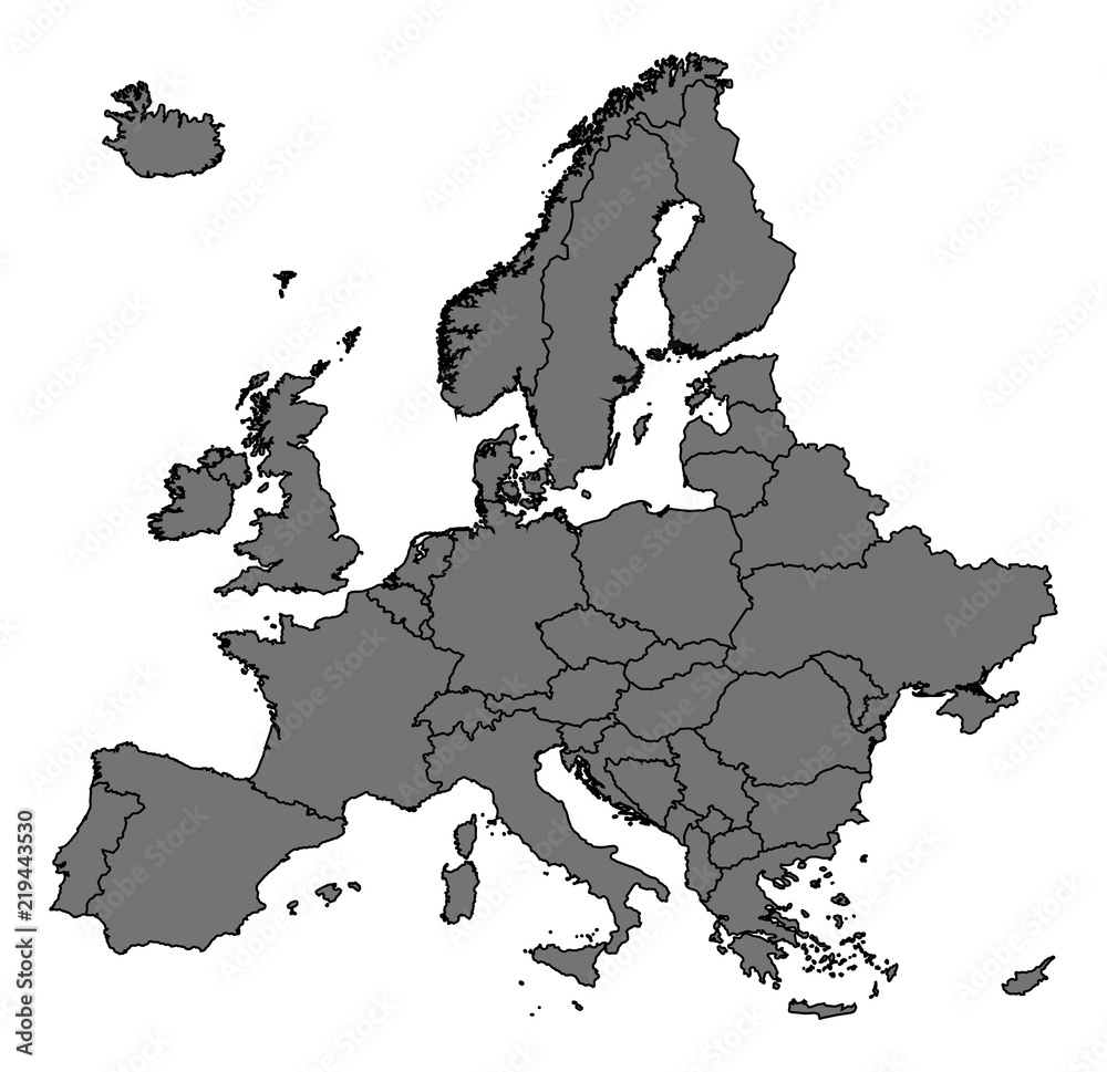 Obraz premium Detailed map of Europe