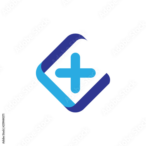 C logo letter with plus