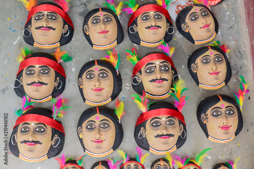 Chhau or Chhou masks on diaplay for sale photo