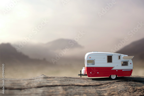 Caravan trailer mountain view