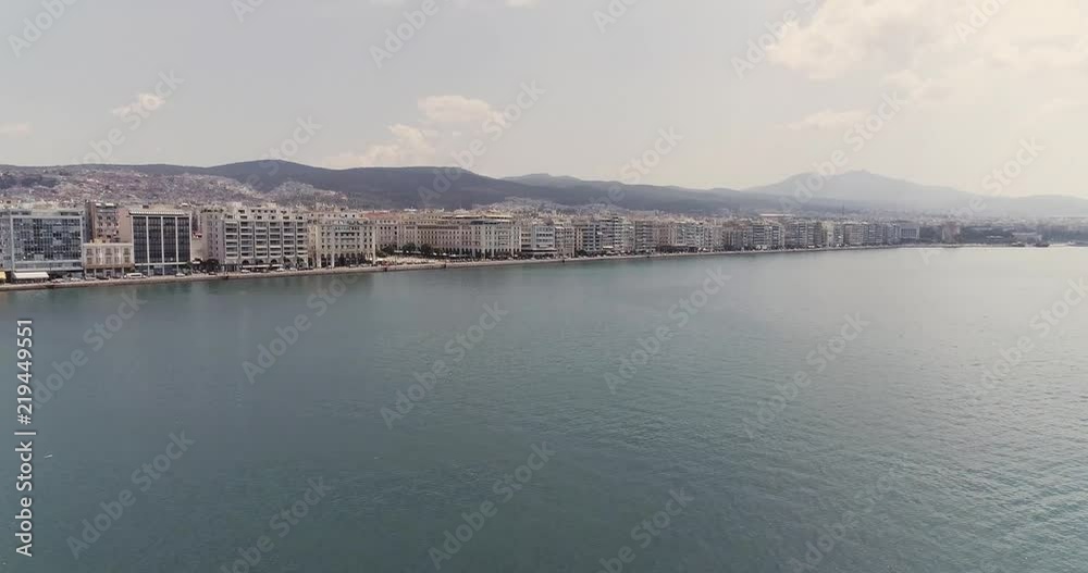 Aerial panoramic view of Thessaloniki on a beautiful sunny day. Aerial panoramic view of Thessaloniki on a beautiful sunny day.