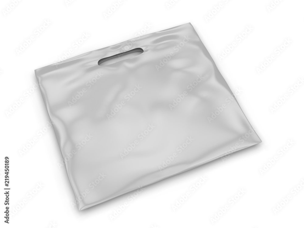 Naklejka premium Blank Patch Handle Carrier plastic bag for mock up design. 