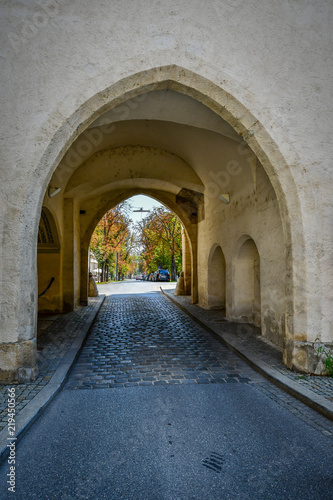 door of ancient city wall in Austria Graz