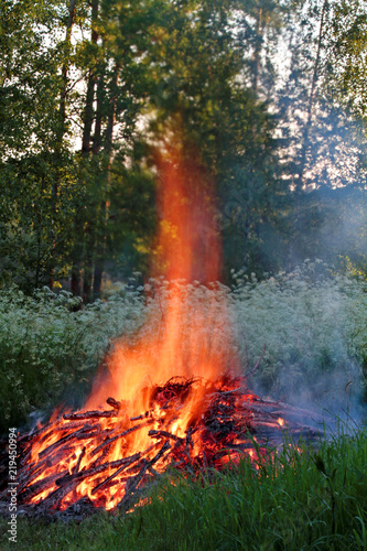 Bonfire in midsummer eve