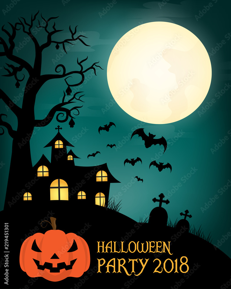 Design of Halloween text for halloween day and card or background