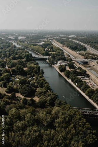 Blick auf das Ruhrgebiet vom Gasometer in Oberhausen aus