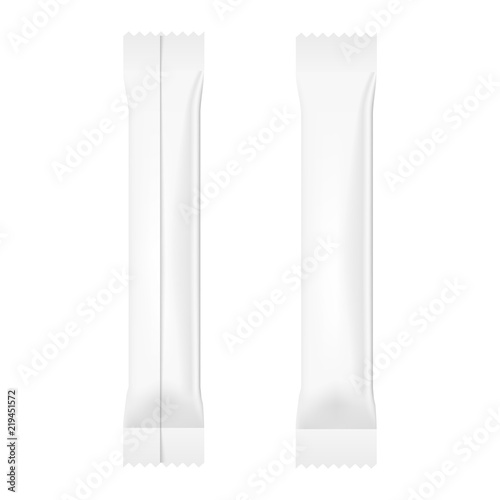 Blank of flow packing for coffee or sugar. Vector