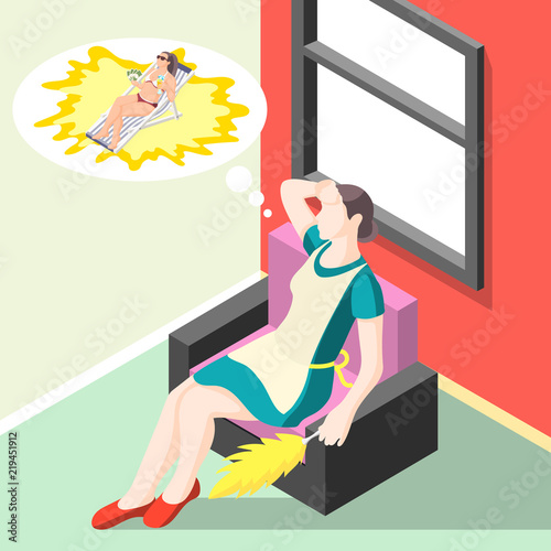 Tortured Housewife Isometric Background