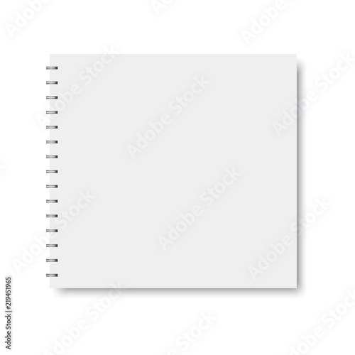 Realistic spiral notebook template. Vector