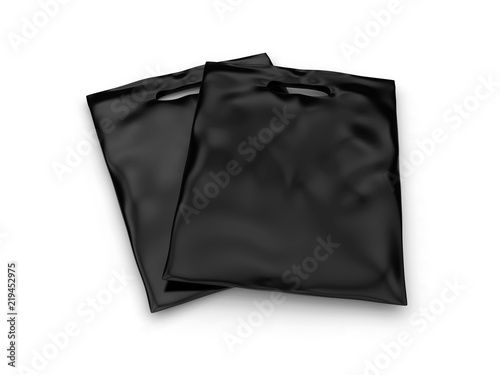 Blank Patch Handle Carrier plastic bag for mock up design. 