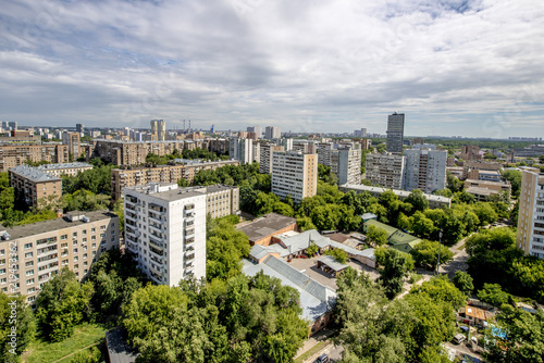 Streets and residential buildings in Moscow from a height view from above panorama   © rogkoff