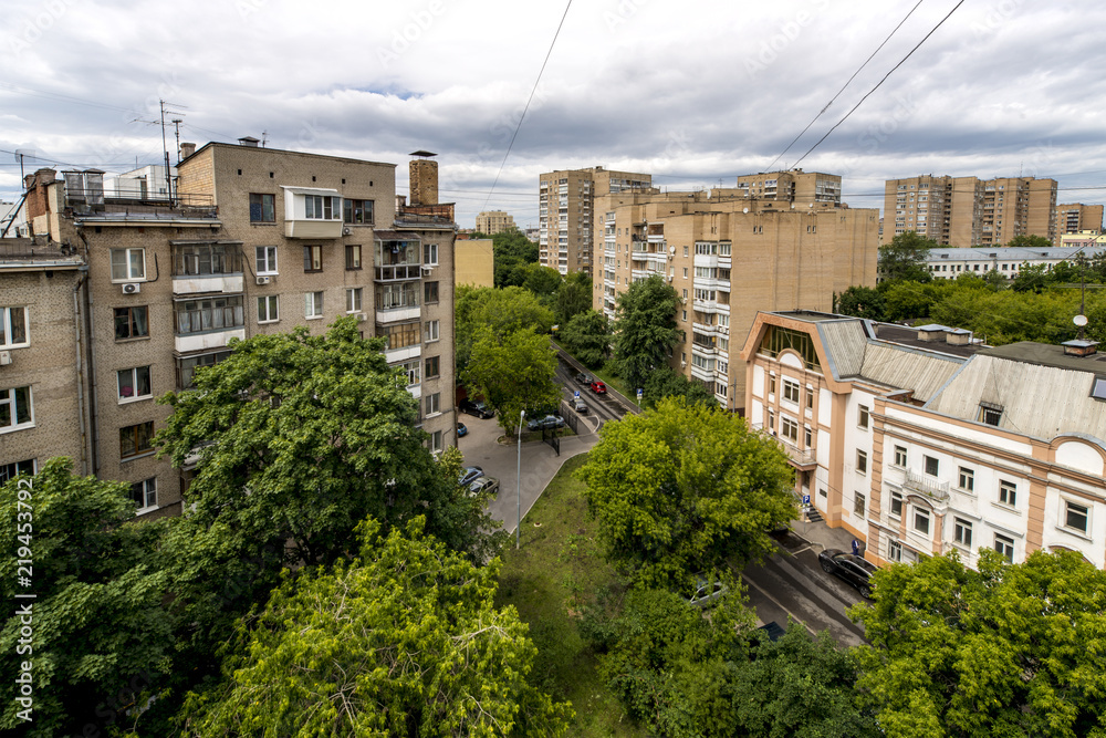 Old residential buildings in the historical center of Moscow
