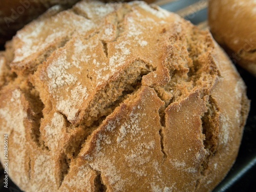 fresh baked bread in supermarket photo