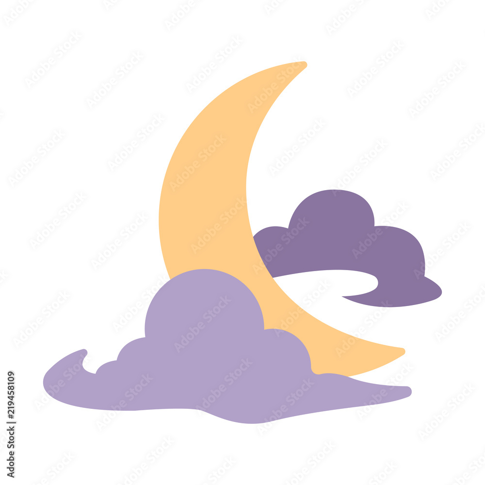 Crescent Moon Flat illustration