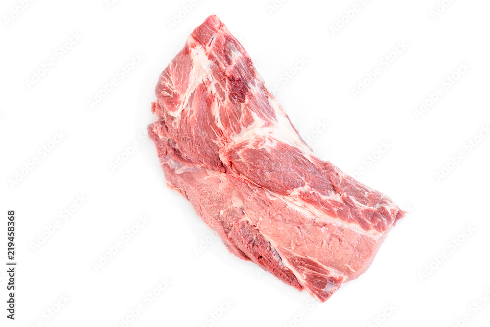 Raw pork neck isolated on white background. Raw pork neck isolated on white background.
