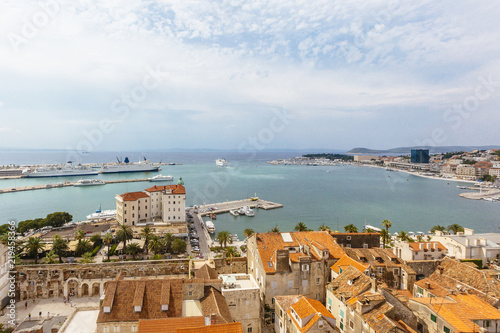 View of the Port of Split, Croatia, with Cruise Ships