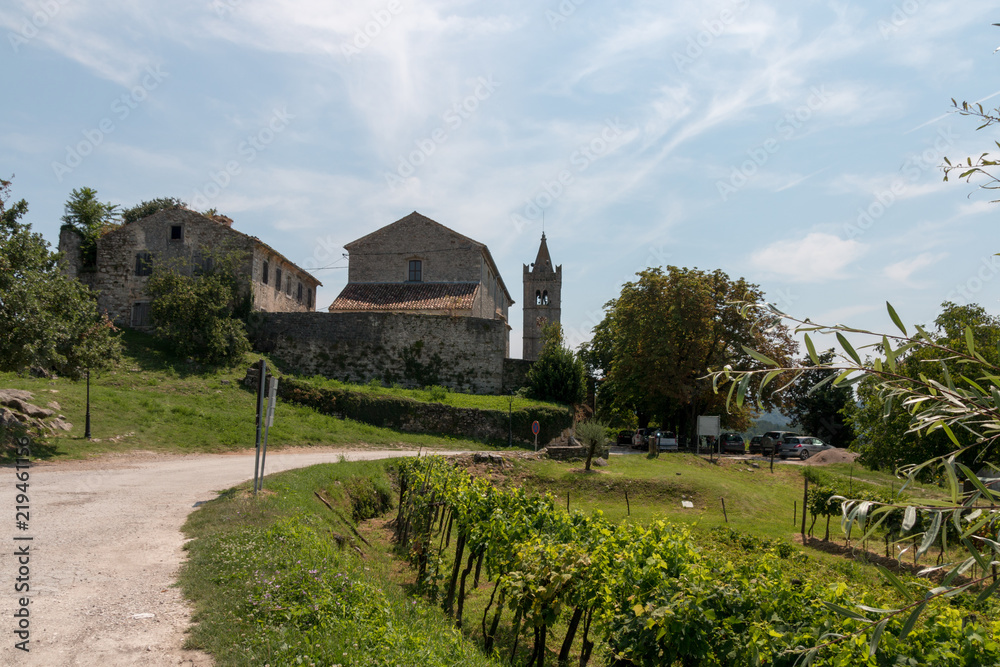 View of the city of Hum in Croatia. Hum is known as the smallest city in the world.