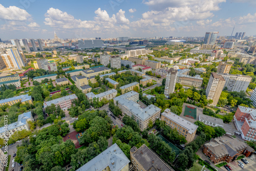 Streets and residential buildings in Moscow from a height view from above panorama   © rogkoff
