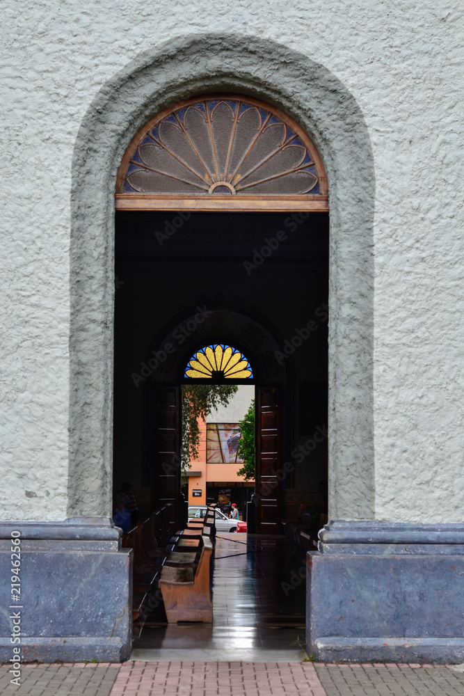 entrance door to the church