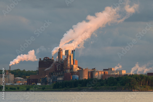 Trenton Generating Station at sunset in Trenton, Nova Scotia photo