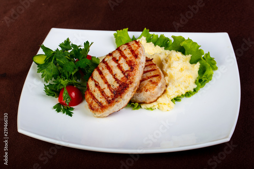 Grilled pork cutlet