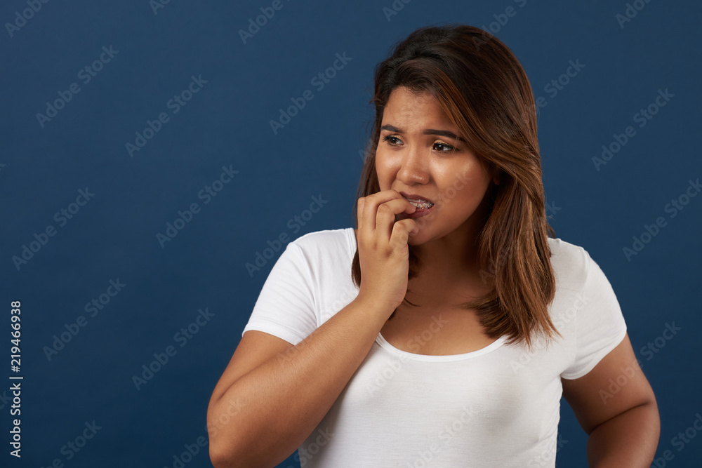 Stressed young hispanic woman Stressed young hispanic woman