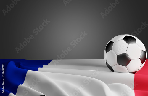 french soccer ball and flag...