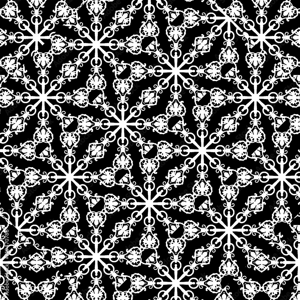 Fototapeta premium Black and White Ornate Seamless Pattern