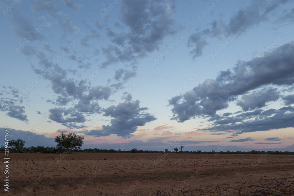 Sunrise on the plains in the Australian outback