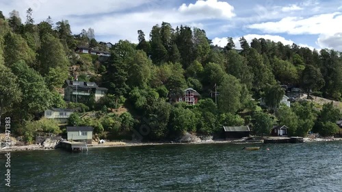 Wallpaper Mural Maisons sur une île, Fjord de Oslo, Norvège	 Torontodigital.ca