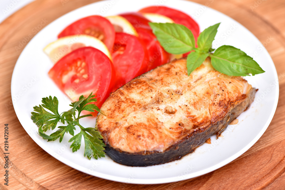 A fish dish. Mediterranean Kitchen. Healthy eating. A fish dish. Mediterranean Kitchen. Healthy eating.