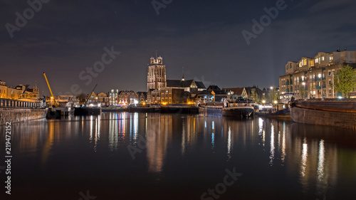 Altstadt in Dordrecht bei Nacht