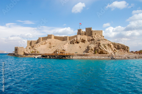 Salah El Din Castle on Farun island in the Gulf of Aqaba,Red Sea,Taba,Egypt, sunny