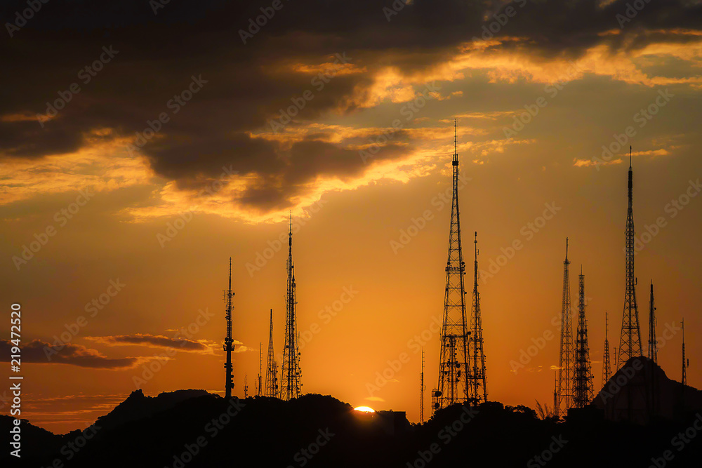 Fototapeta premium Por do sol no Sumaré 5, Morro do Corcovado - Rio de Janeiro