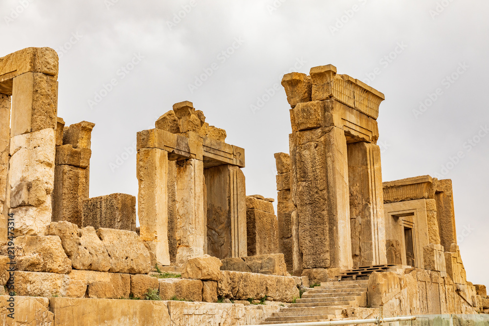 Islamic Republic of Iran, Shiraz.  Persepolis, Parsa. The ceremonial capital of the Achaemenid Empire (ca. 550–330 BC). Achaemenid style of architecture. UNESCO World Heritage Site.