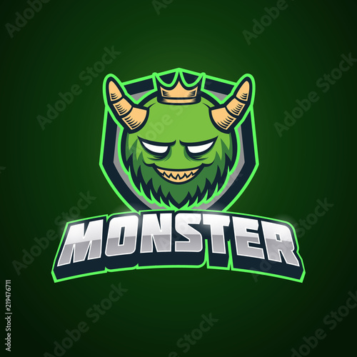 Green Monster Esport Logo Template