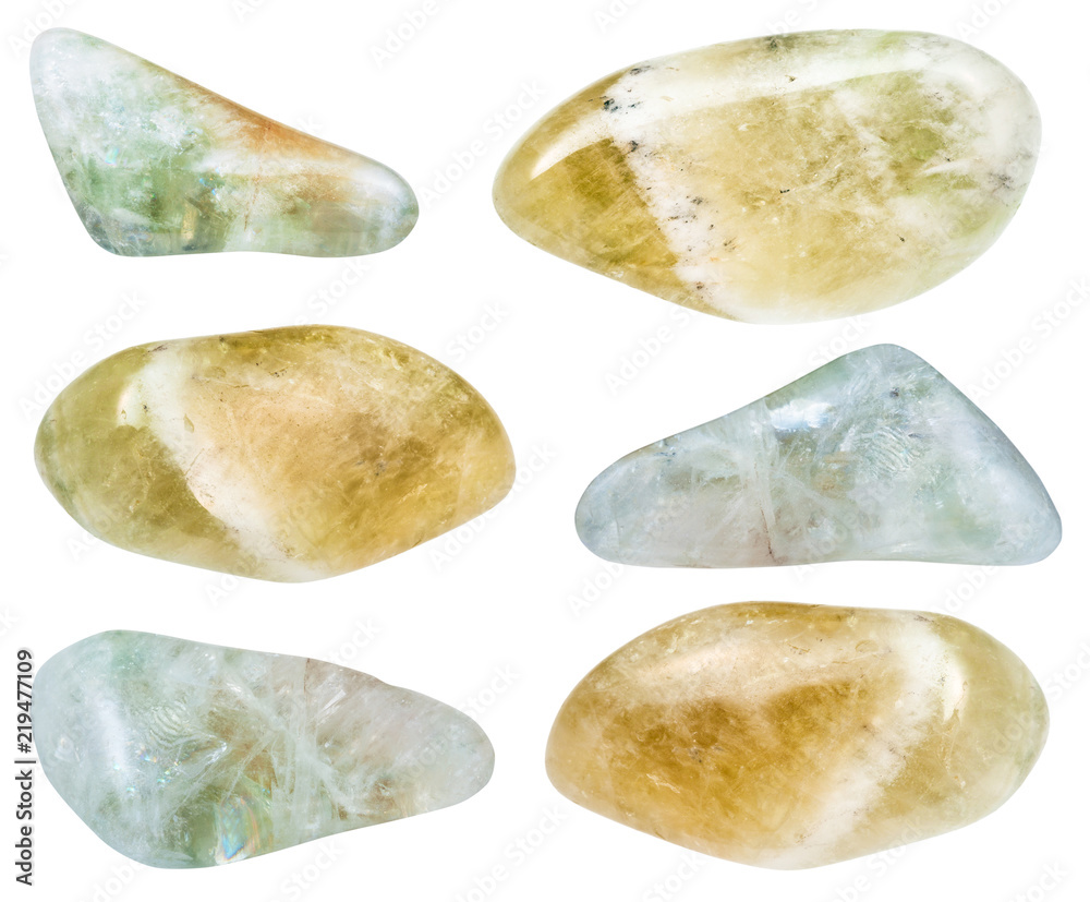 collection of various tumbled Prasiolite gemstones collection of various tumbled Prasiolite gemstones