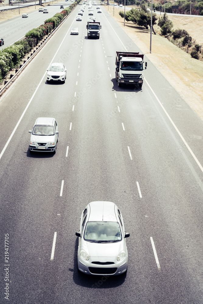 Highway traffic in Cape Town