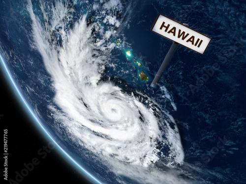 Hurricane Lane near Hawaii Hawaii from space photo