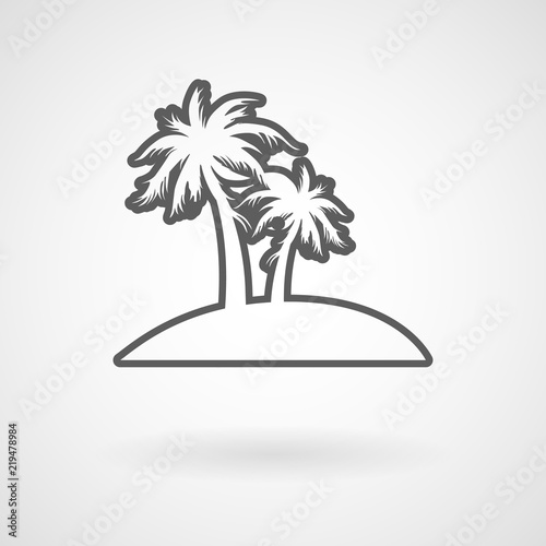 Palm trees on island, vector, illustration, eps file