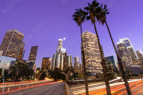 Los Angeles downtown buildings skyline evening © blvdone