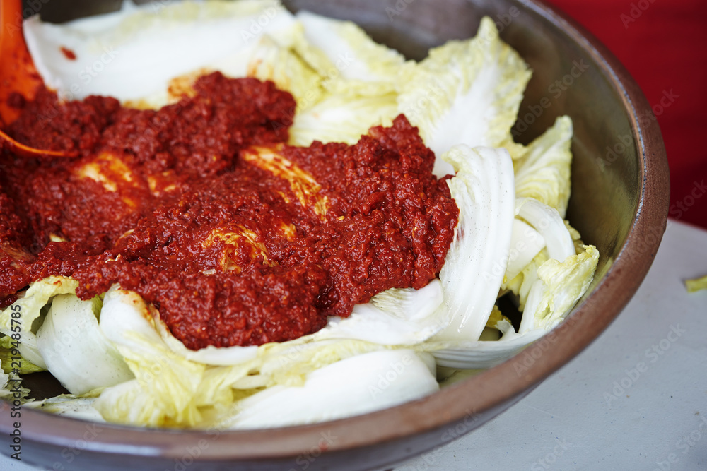 Making Kimchi, Korean pickle Making Kimchi, Korean pickle