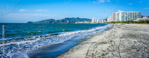 Beautiful Salguero beach in Santa Marta, Colombia photo