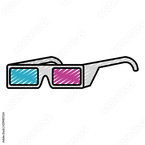 doodle 3d glasses object cinema entertainment